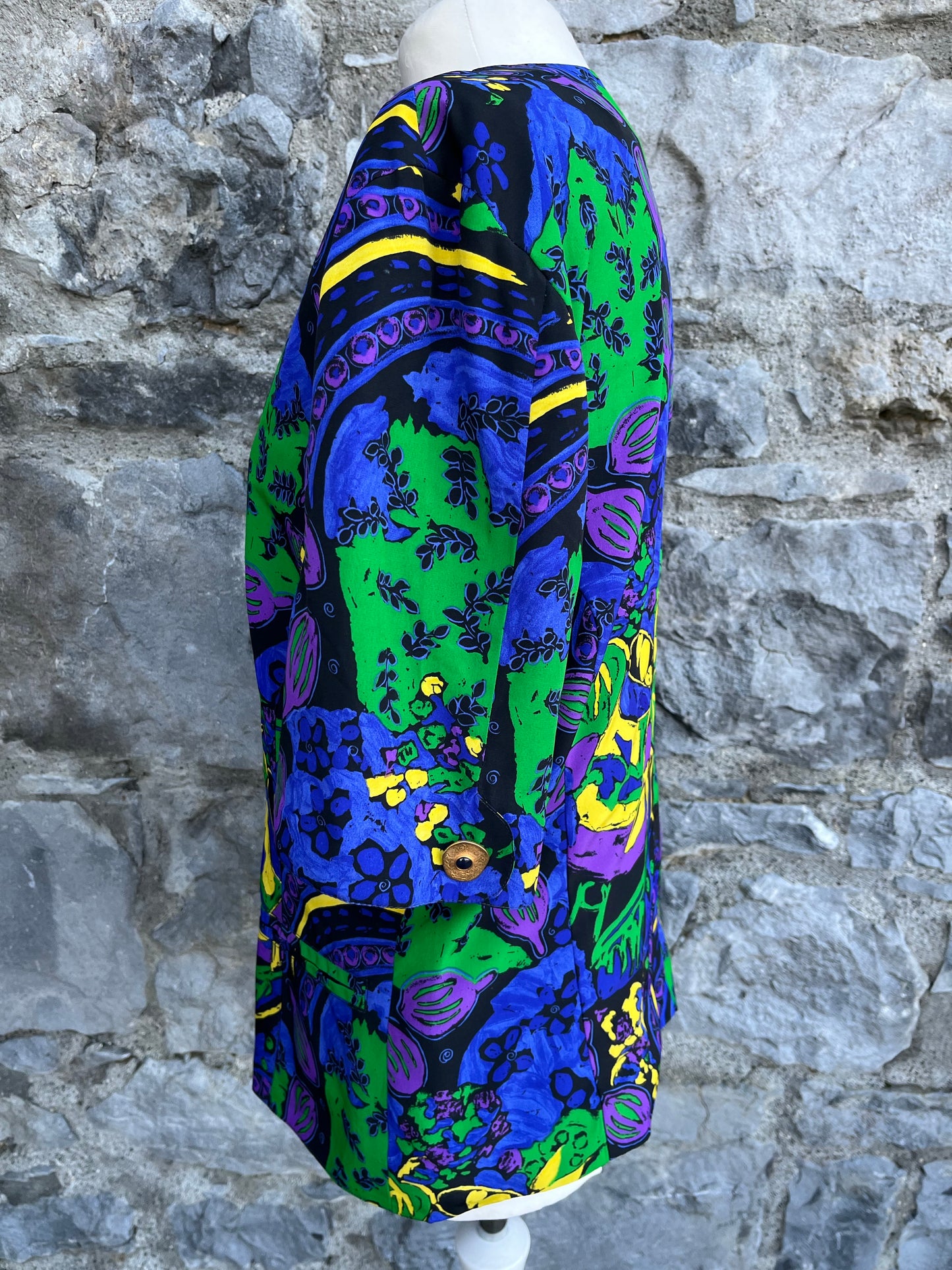 80s green&blue blazer uk 12
