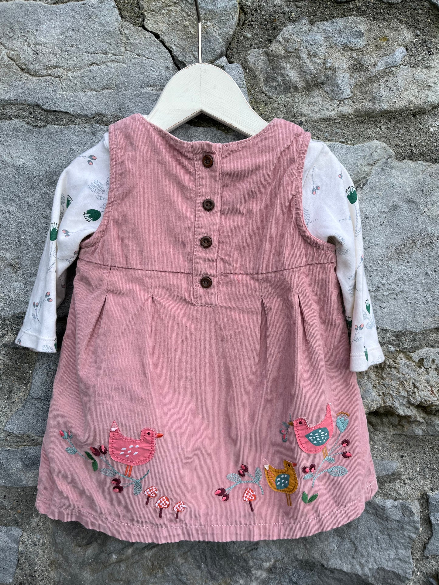 Pink cord dress&vest 3-6m (62-68cm)