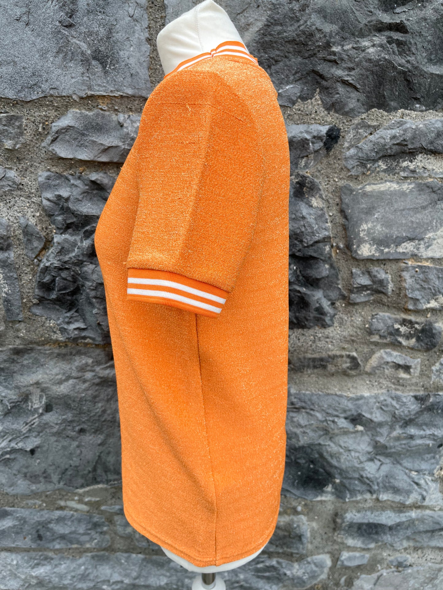 Orange glitter top uk 8