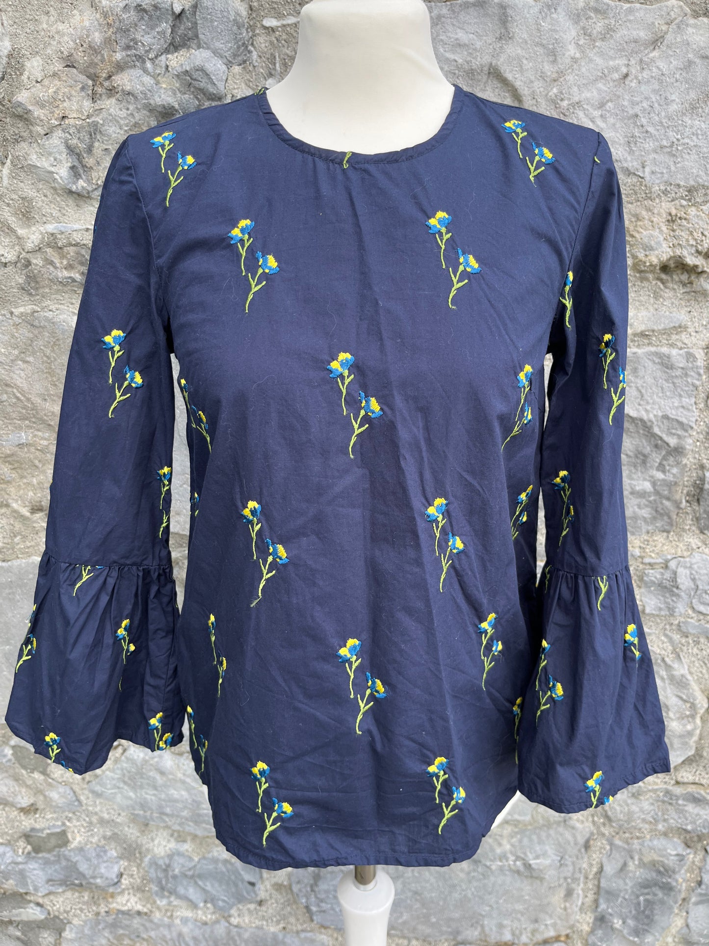 Embroidered floral blouse uk 8