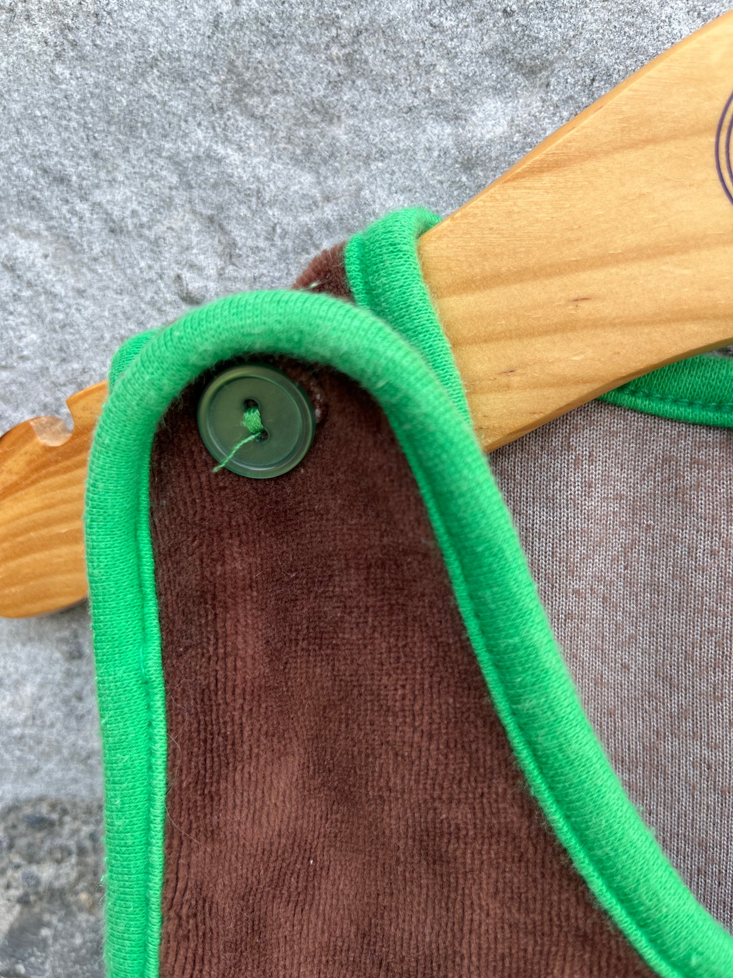 Brown velour dungarees 3-6m (62-68cm)