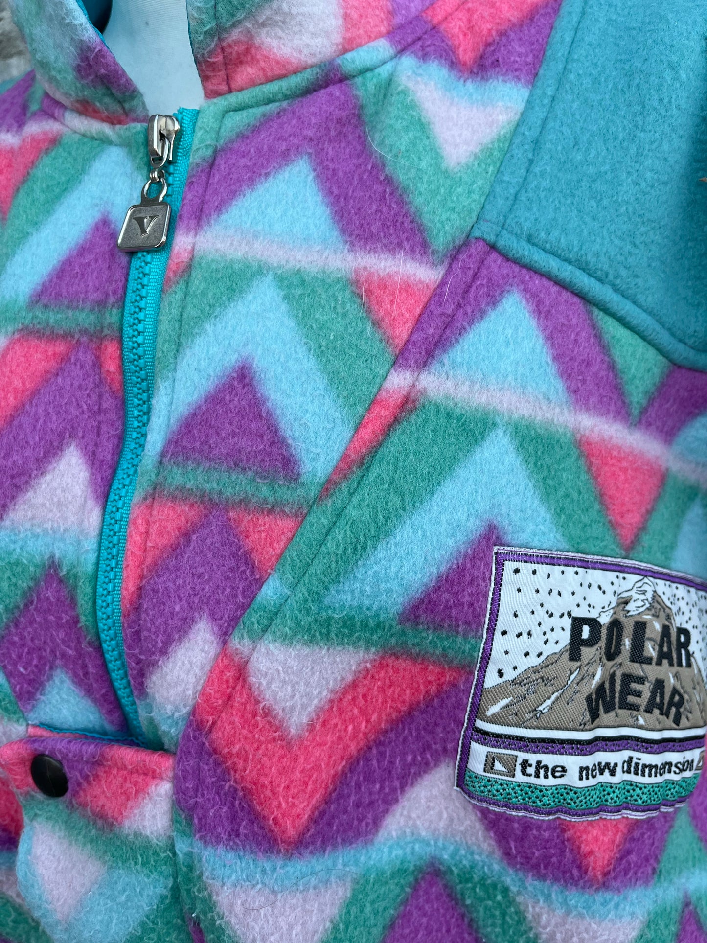 80s geometric fleece gilet Medium