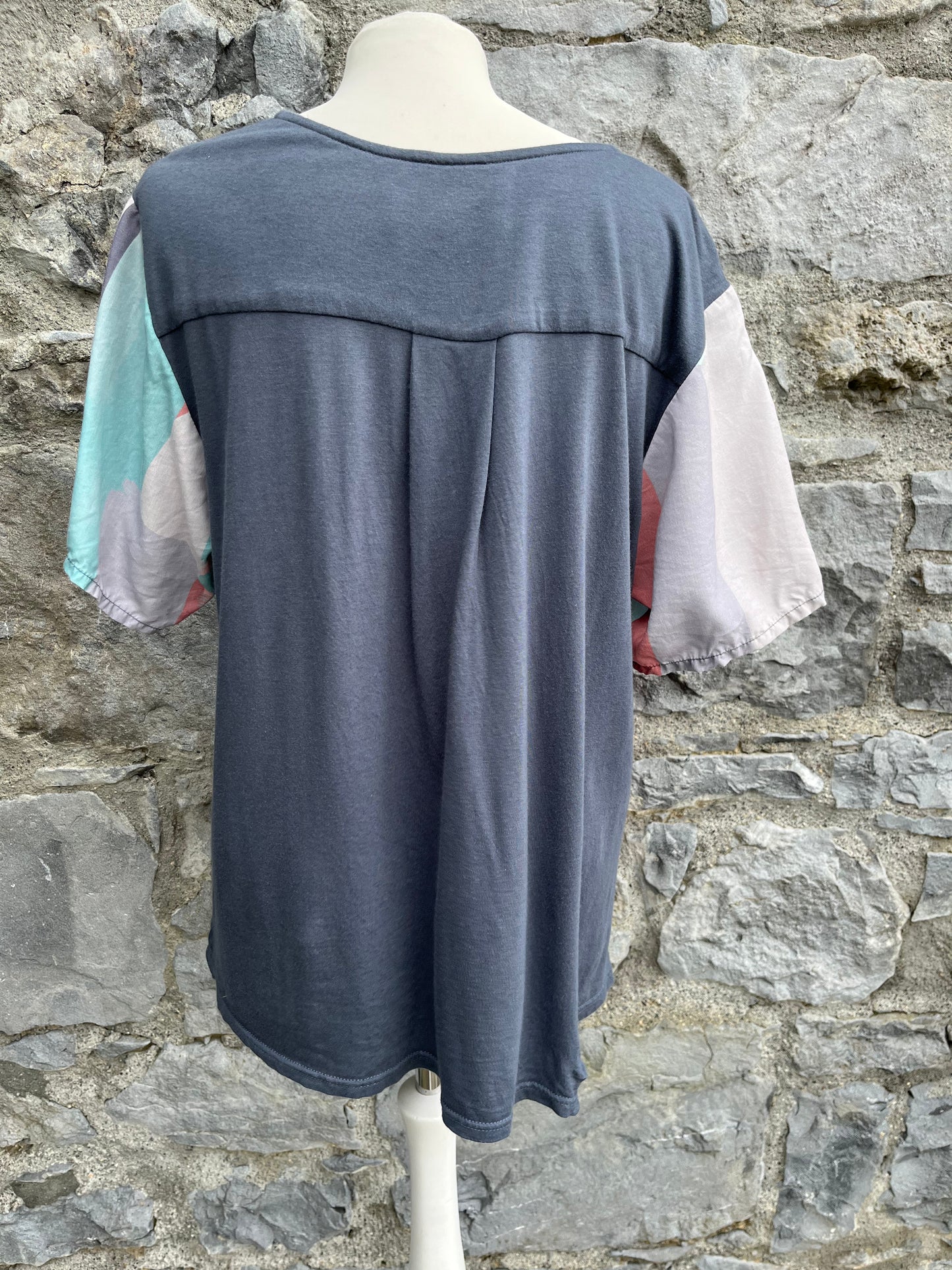 Grey abstract top uk 14