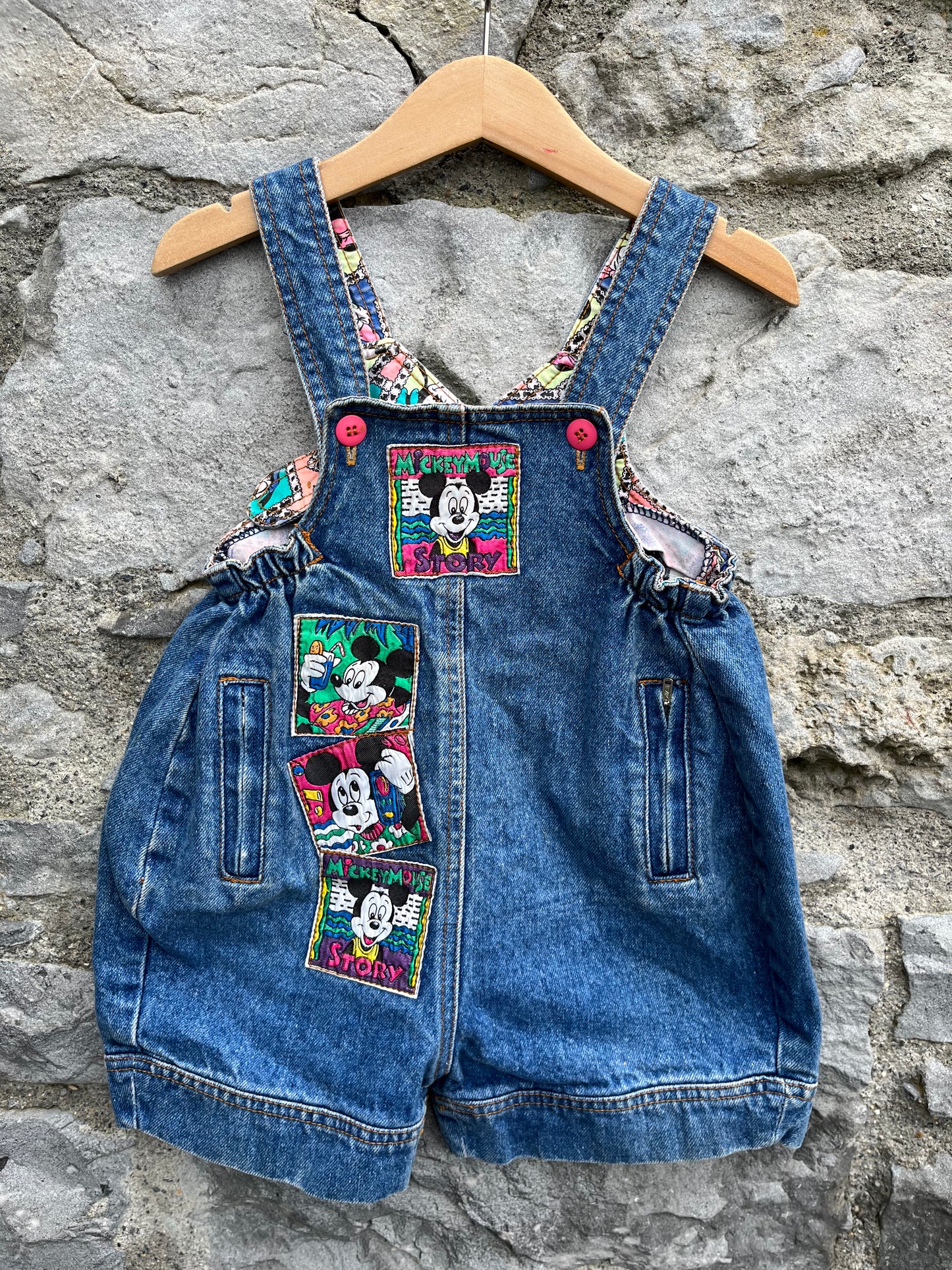 90s Mickey dungarees 12-18m (80-86cm)