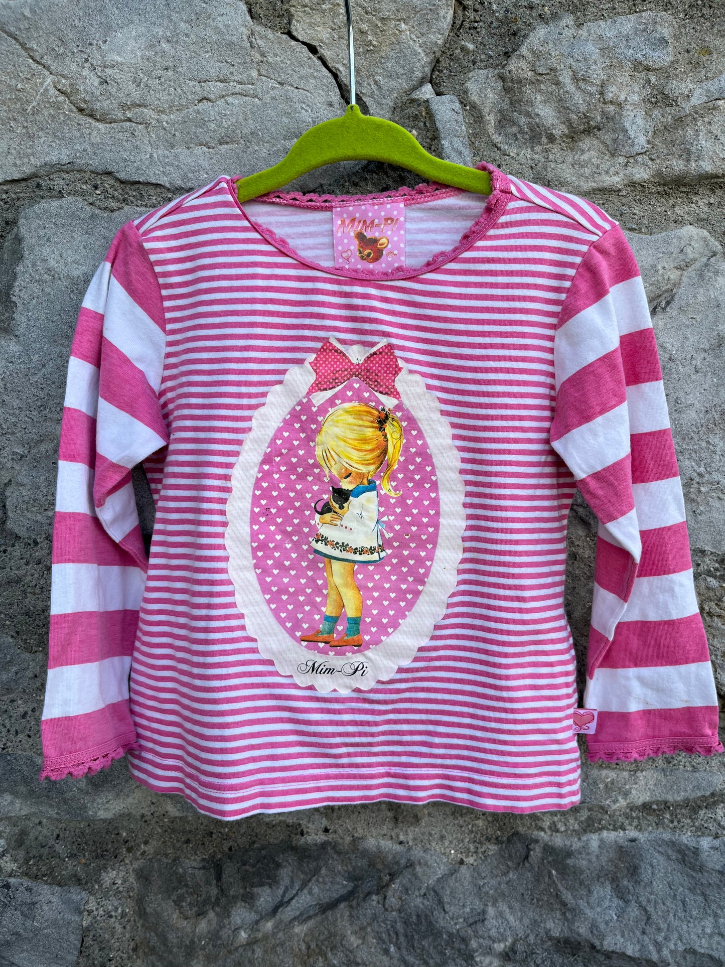 Pink stripy top 18-24 (86-92cm)