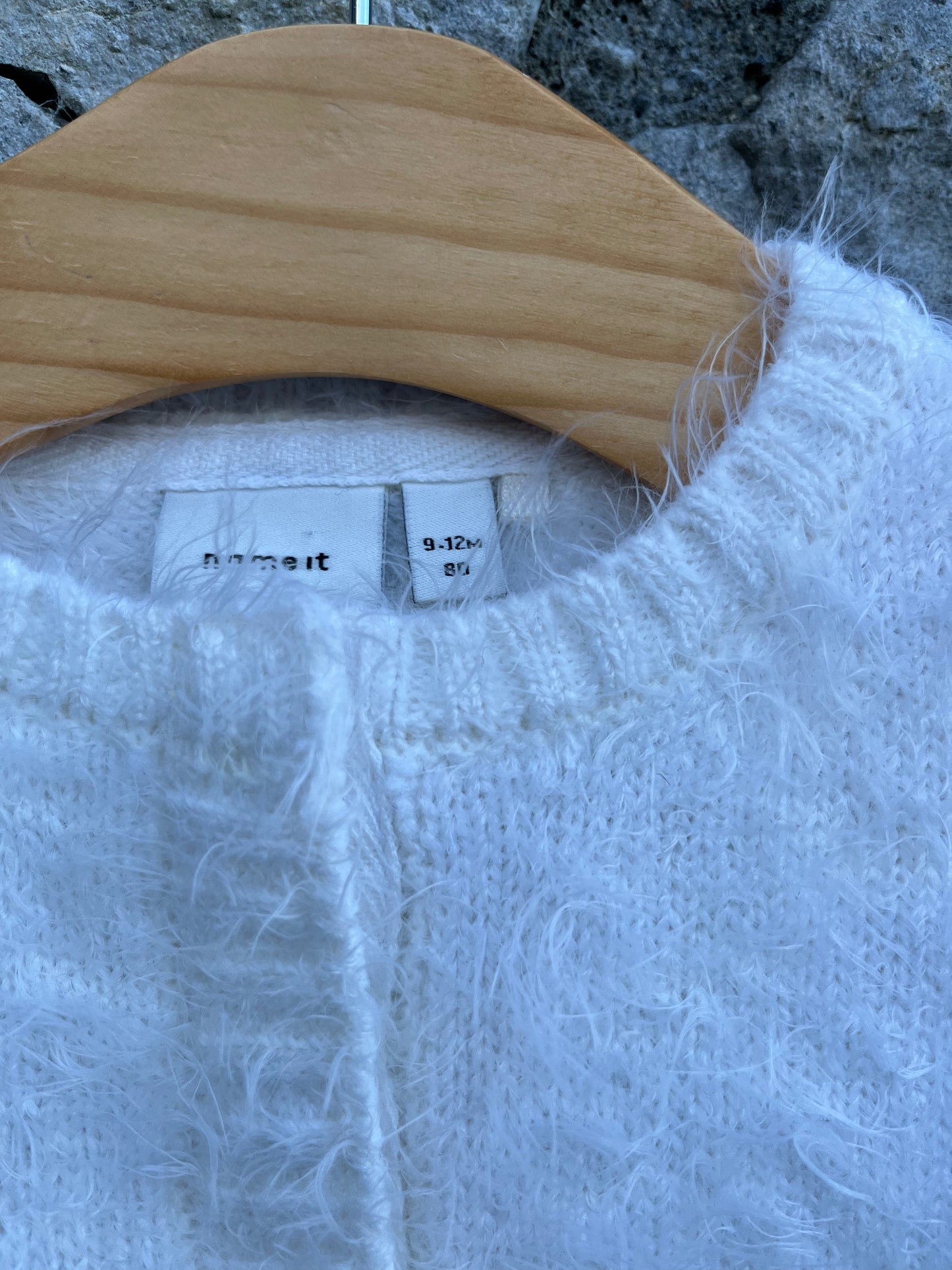 White furry cardigan 9-12m (74-80cm)