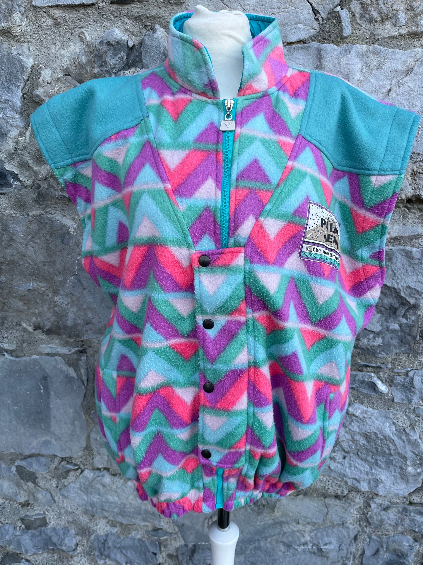 80s geometric fleece gilet Medium