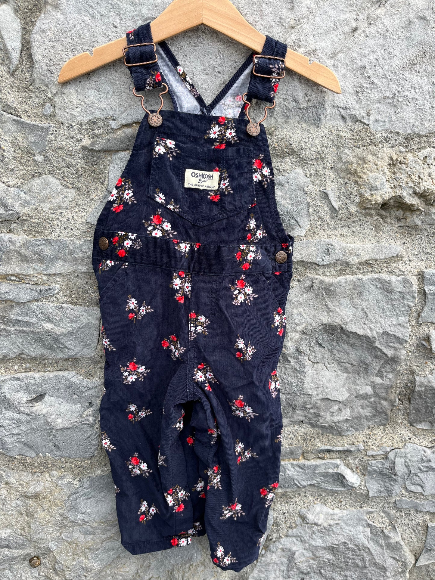 Floral cord dungarees 12-18m (80-86cm)