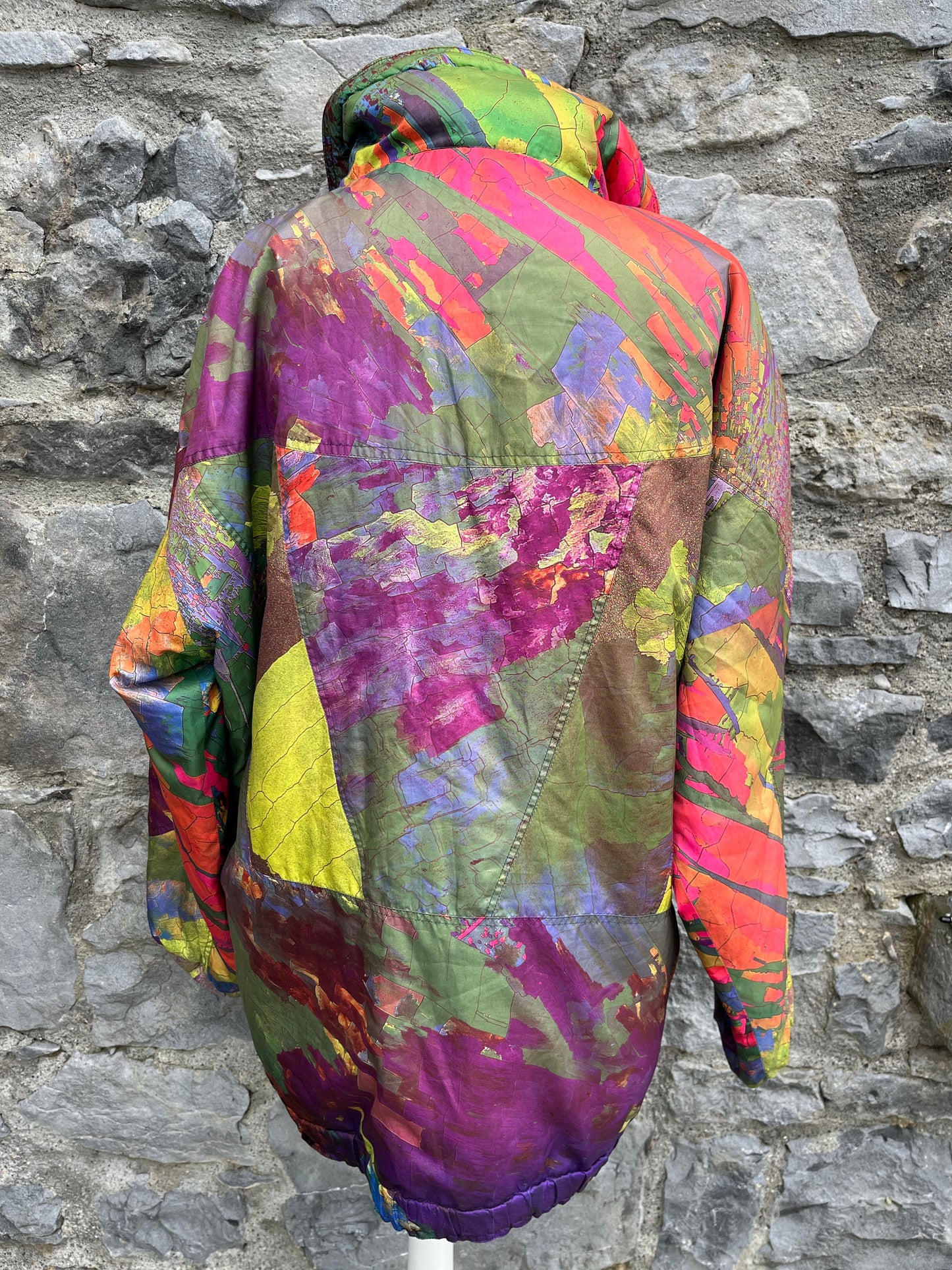 80s rainbow splash jacket S/M