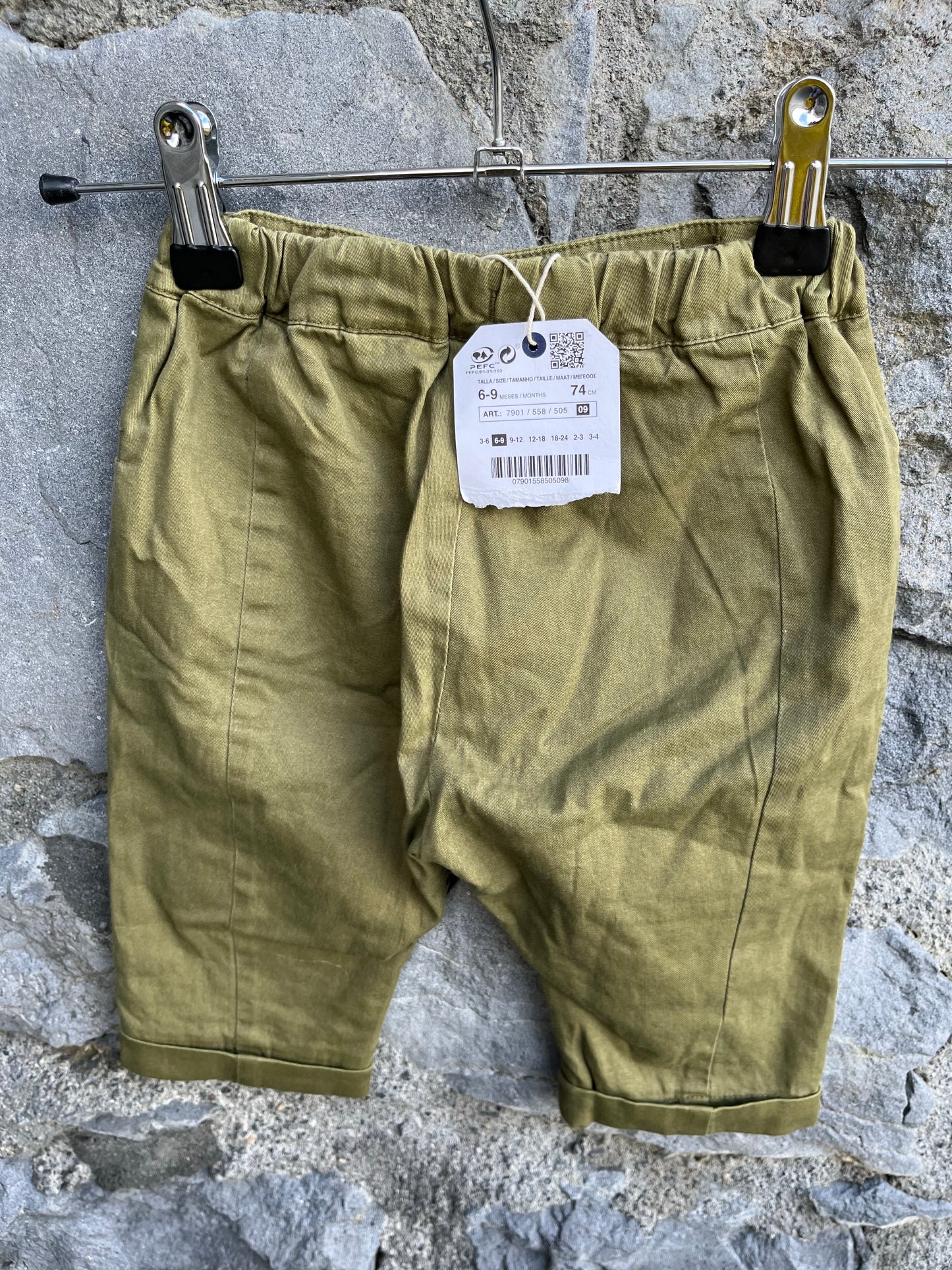 Khaki baggy pants 6-9m (68-74cm)