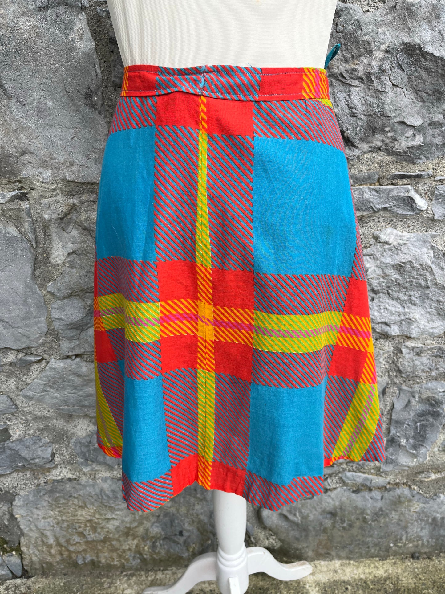 Colourful button up skirt uk 8