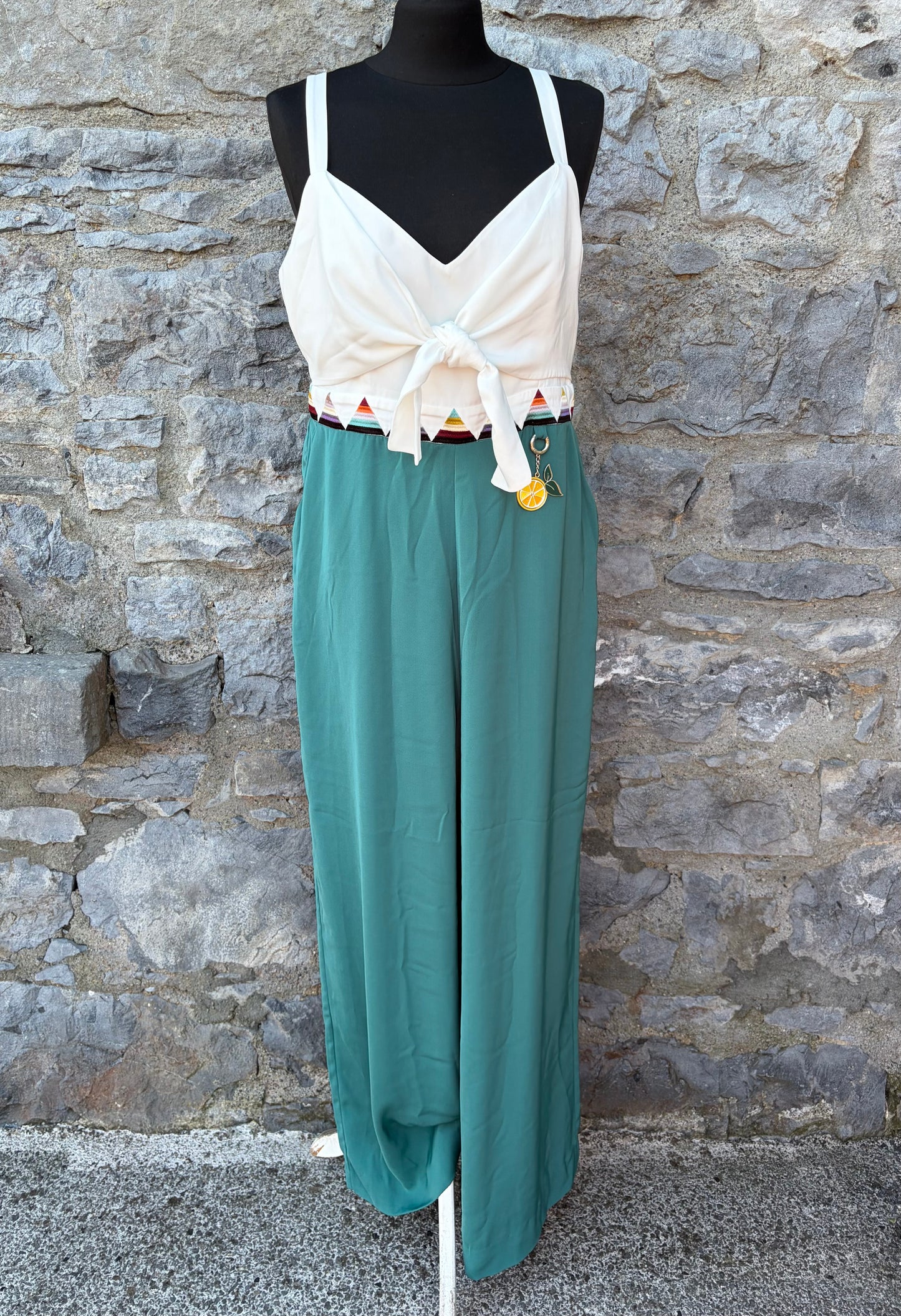 Green&white jumpsuit uk 12