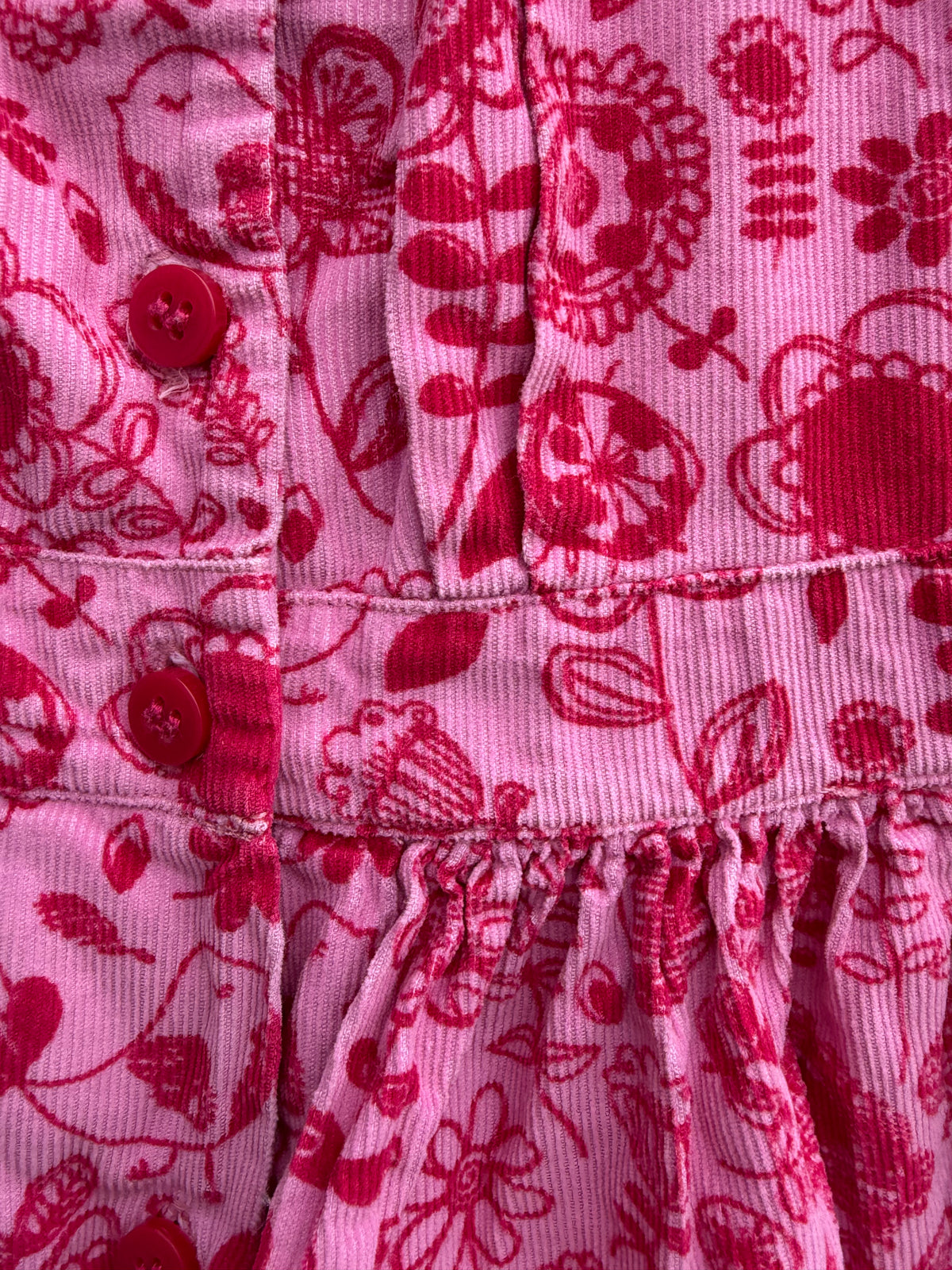 Pink floral cord pinafore  6-9m (68-74cm)