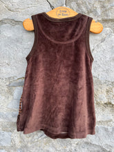 Load image into Gallery viewer, Brown velour pinafore   3-6m (62-68cm)
