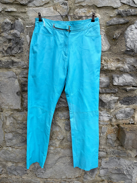 80s teal leather pants uk 16