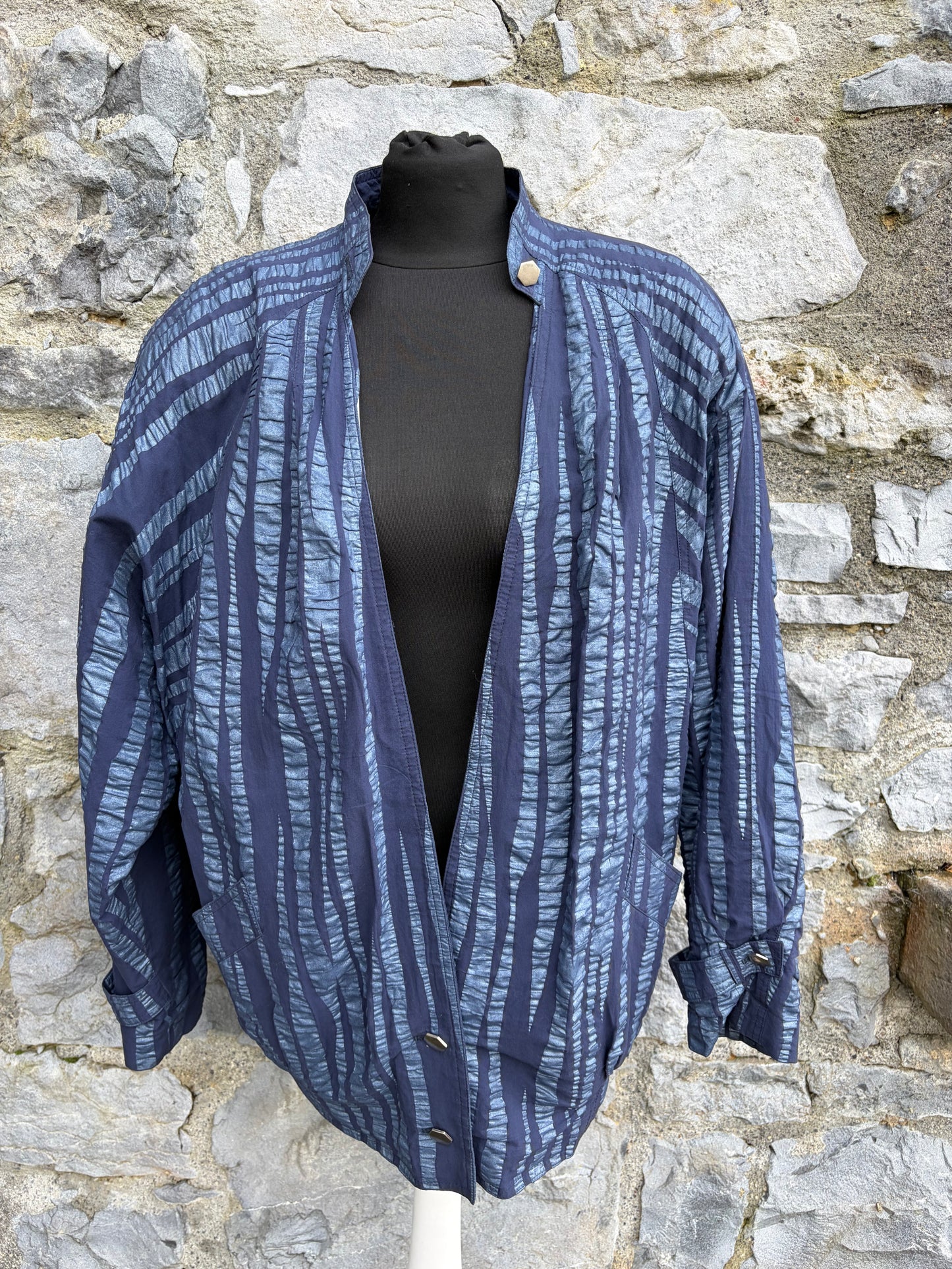 80s navy stripy blazer uk 12