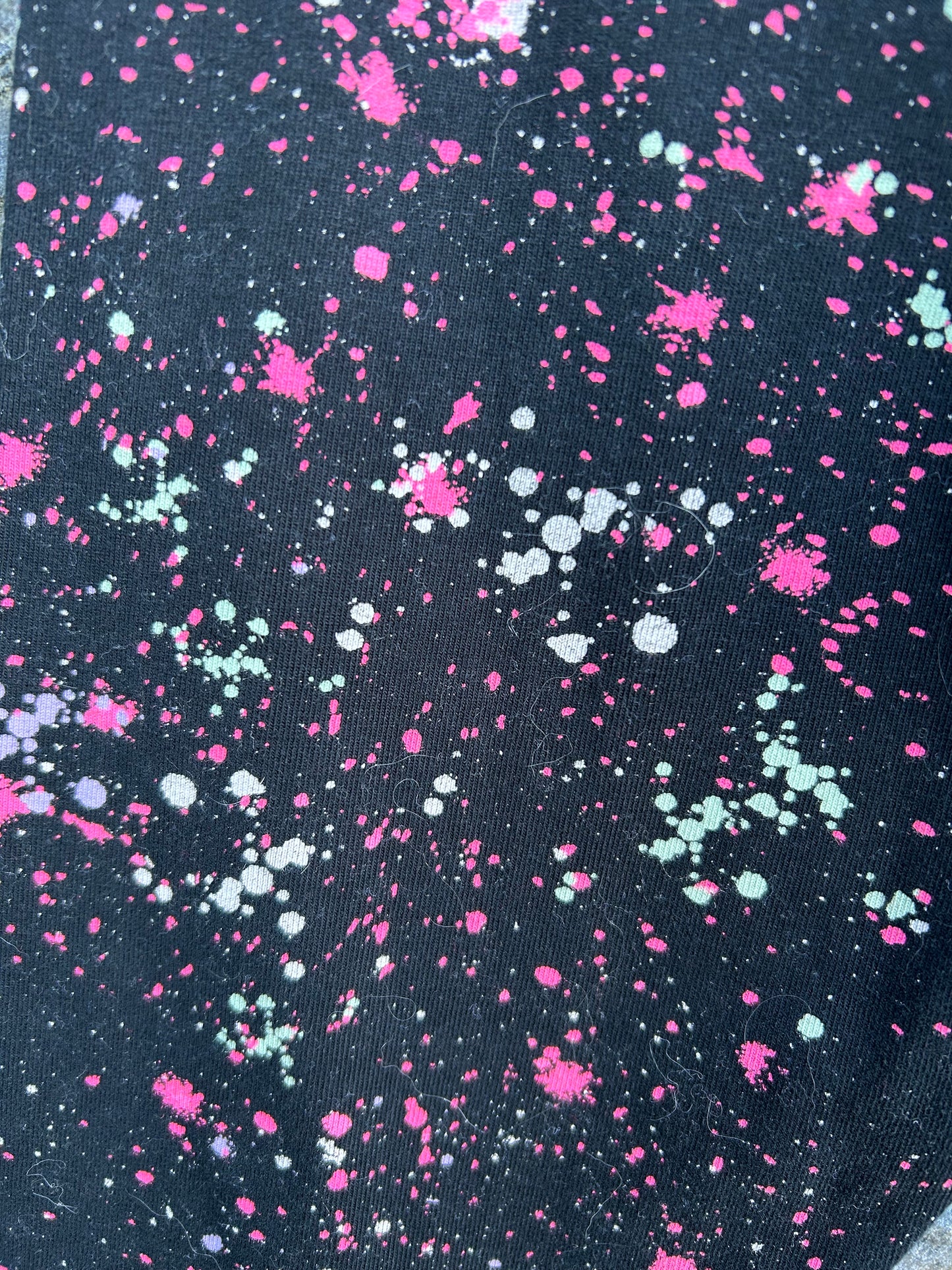 Pink splash black leggings  11y (146cm)