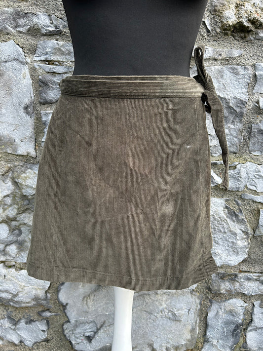 Brown cord wrap skirt uk 10