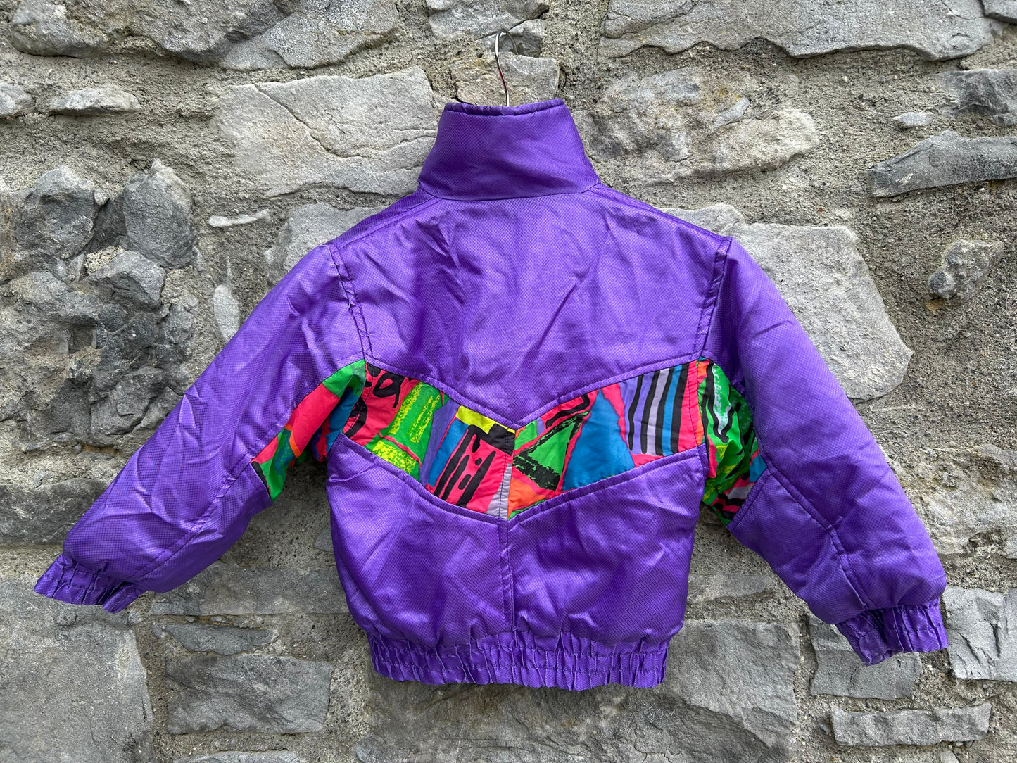 80s purple abstract jacket  3y (98cm)