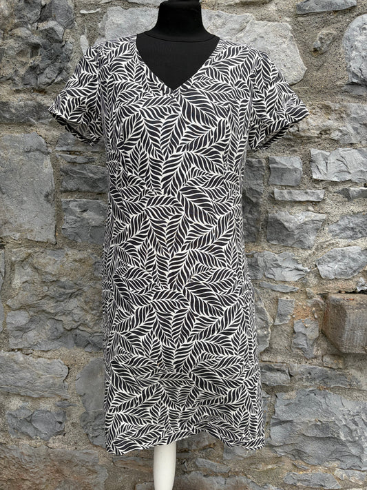 Black&white leaves dress uk 10