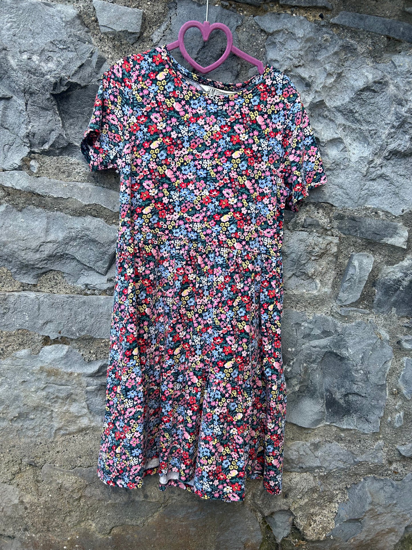Colourful flowers dress  9-10y (134-140cm)