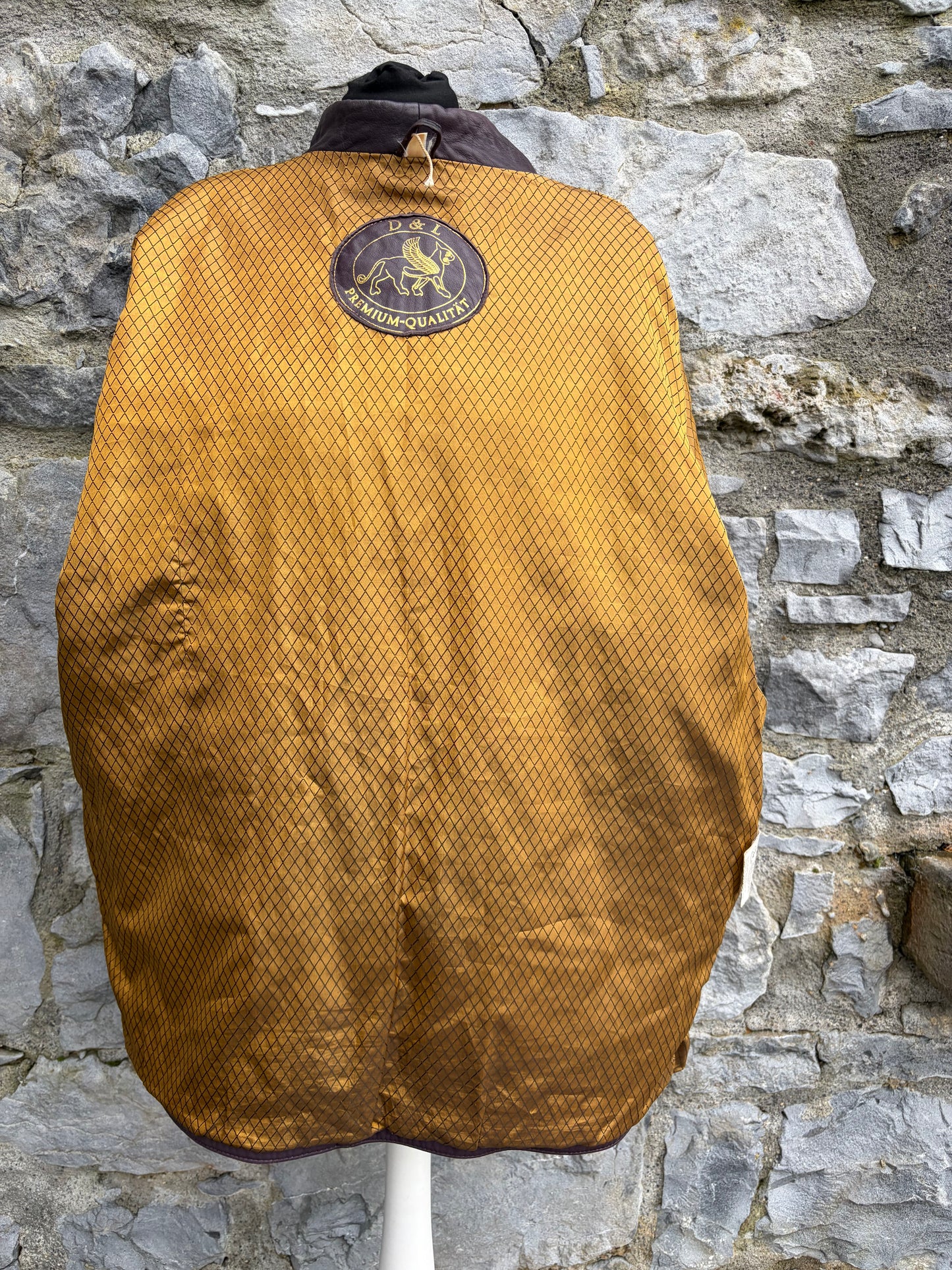 80s brown leather jacket uk 14