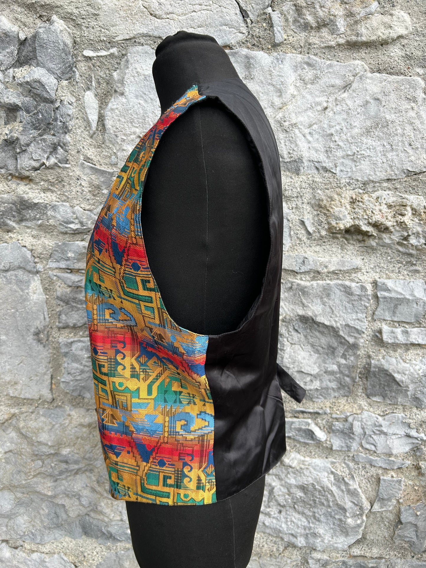80s colourful Aztec waistcoat uk 10
