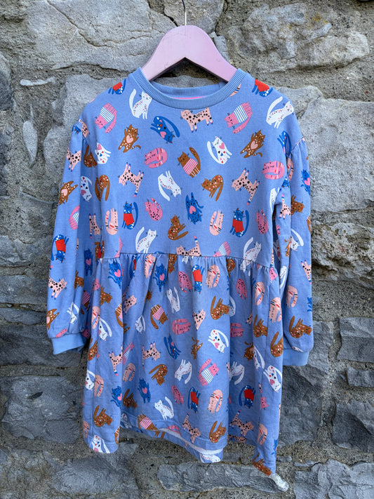 Cats blue dress 3-4y (98-104cm)