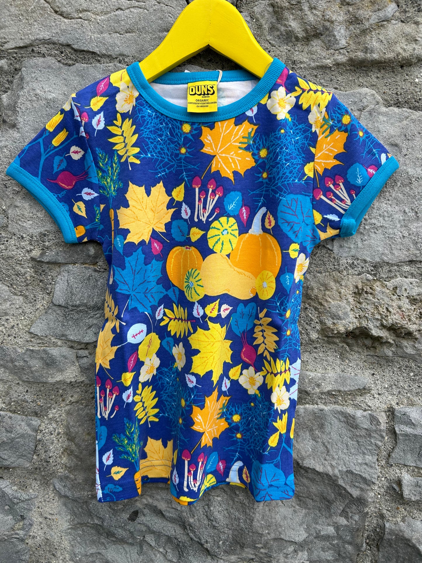 Top SS Fall Flowers Blue  7y (122cm)
