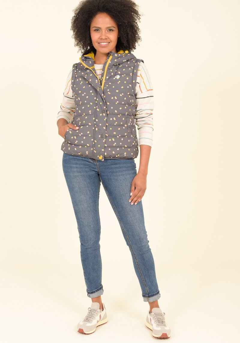 Grey spotty Removable sleeve puffa jacket uk 10-12