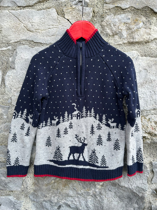 Navy Dale of Norway half Zip Sweater 3y (98cm)