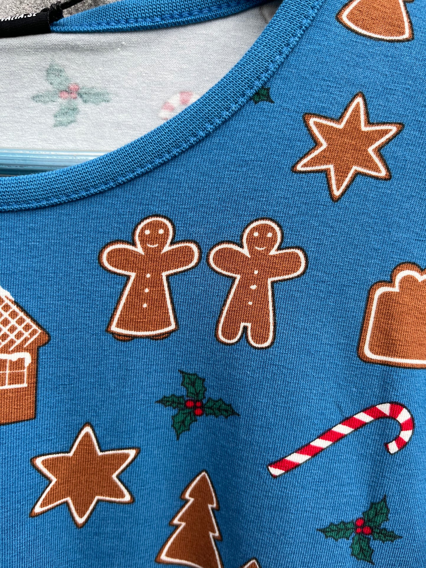 Gingerbread flared blue dress   11y (146cm)