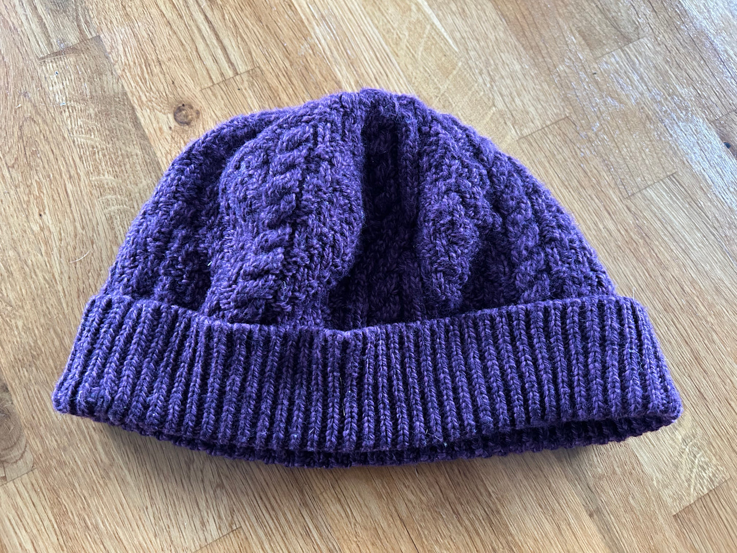 Purple woolly hat
