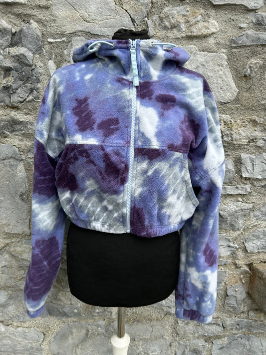 Purple abstract cropped fleece uk 10-12
