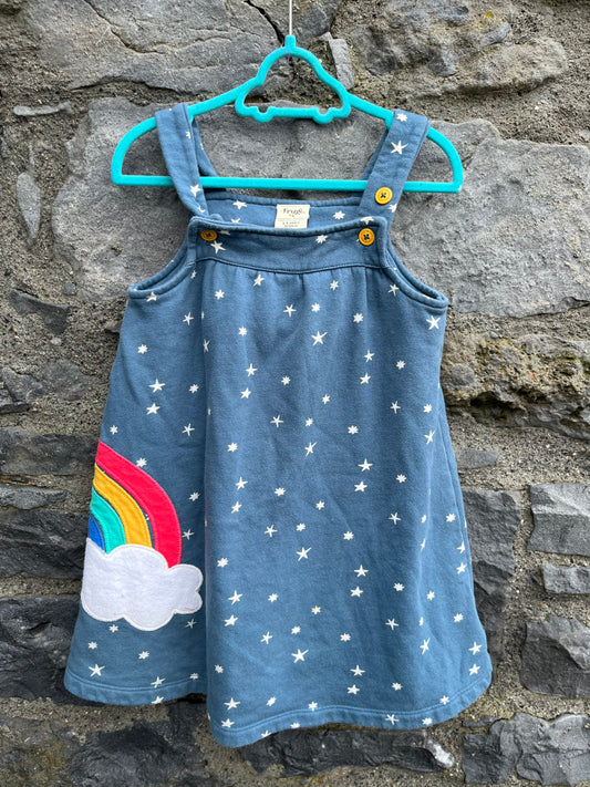 Navy sweat rainbow pinafore 3-4y (98-104cm)