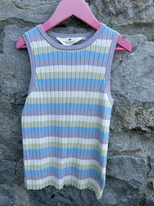 Grey&blue stripy sleeveless top  11-12y (146-152cm)