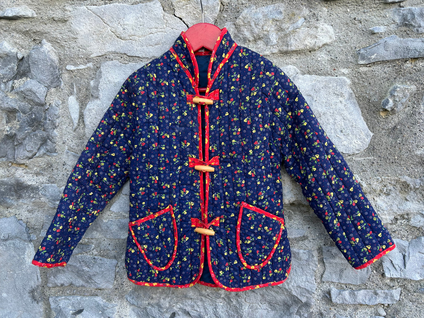 90s navy fruit jacket  5-6y (110-116cm)