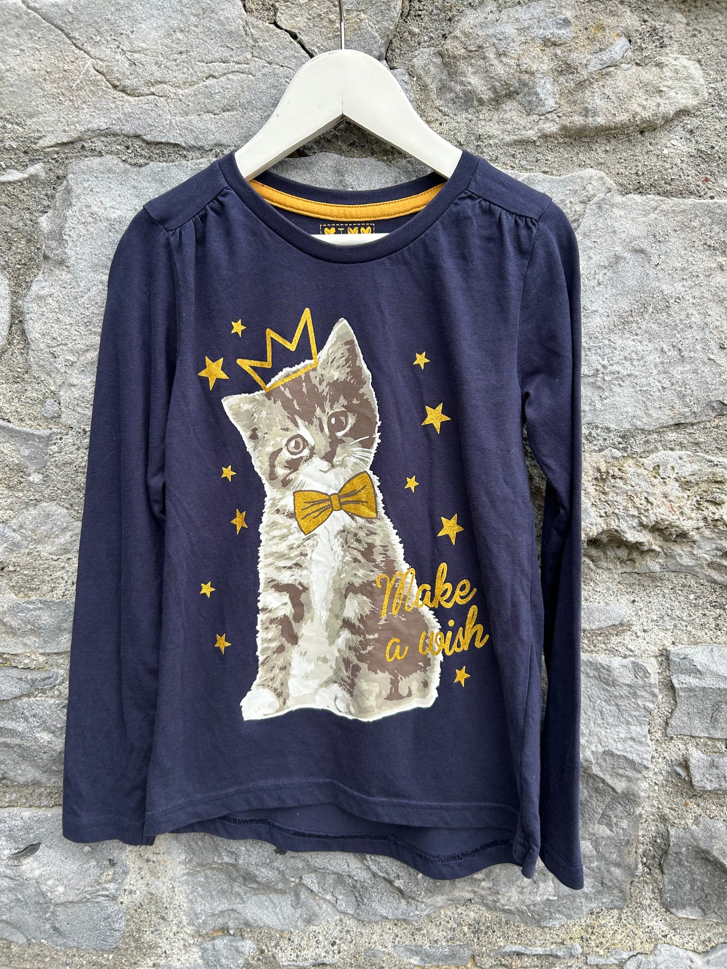 Kitten navy top  8y (128cm)