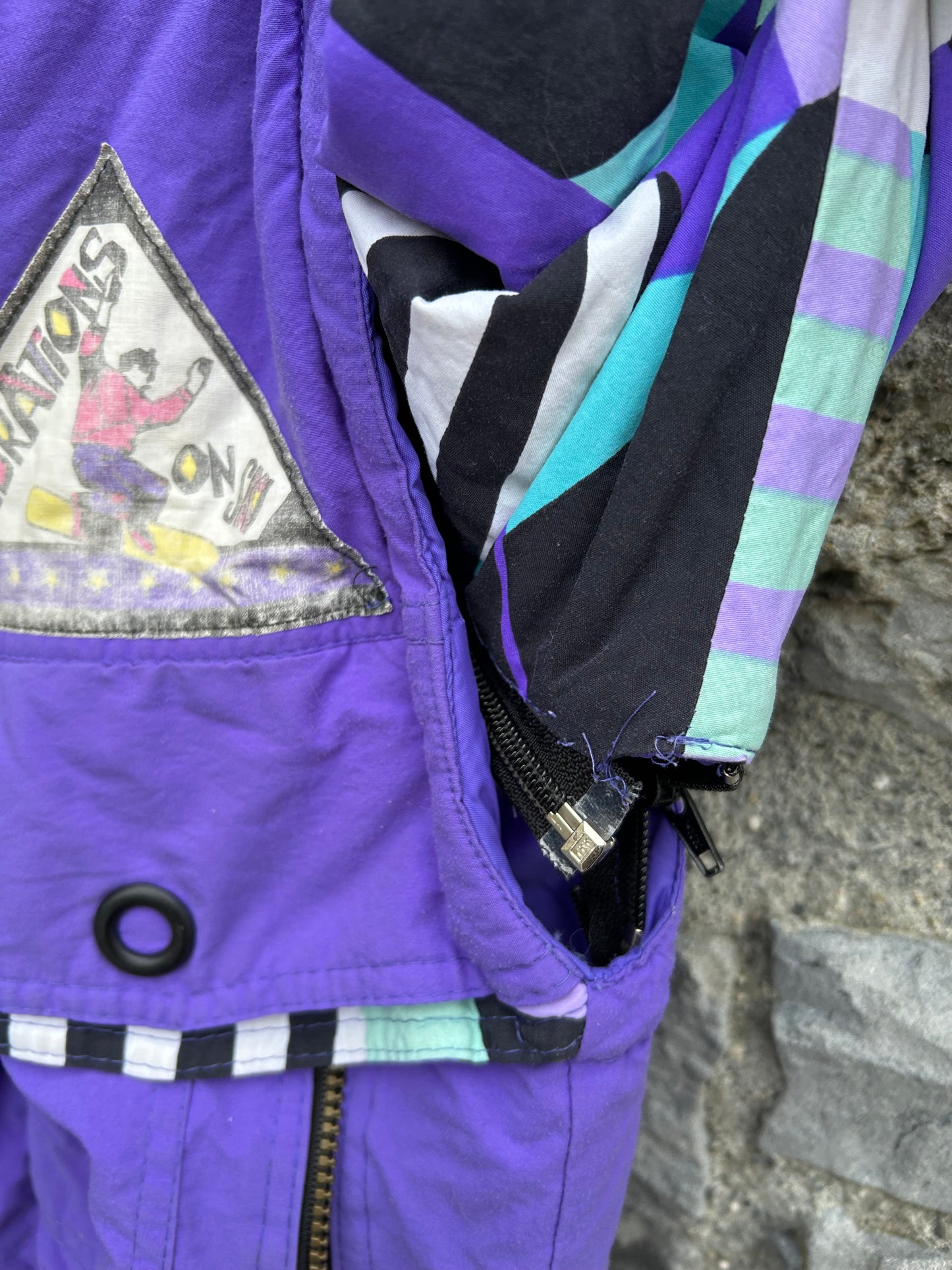 80s Purple abstract jacket  11y (146cm)