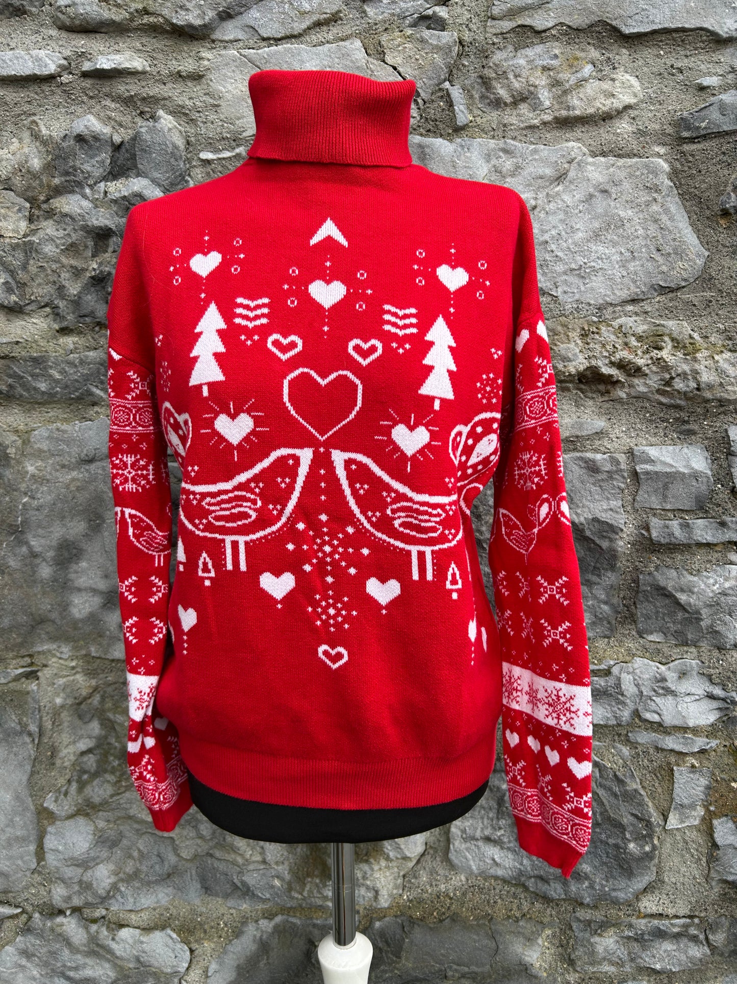 Christmas birds red jumper uk 10