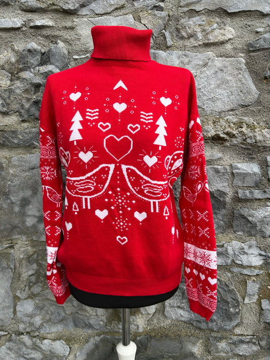 Christmas birds red jumper uk 10