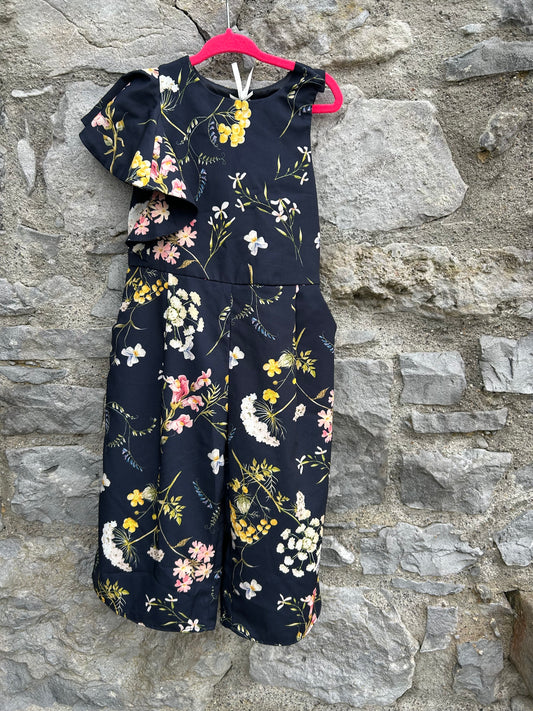 Floral black jumpsuit  3y (98cm)