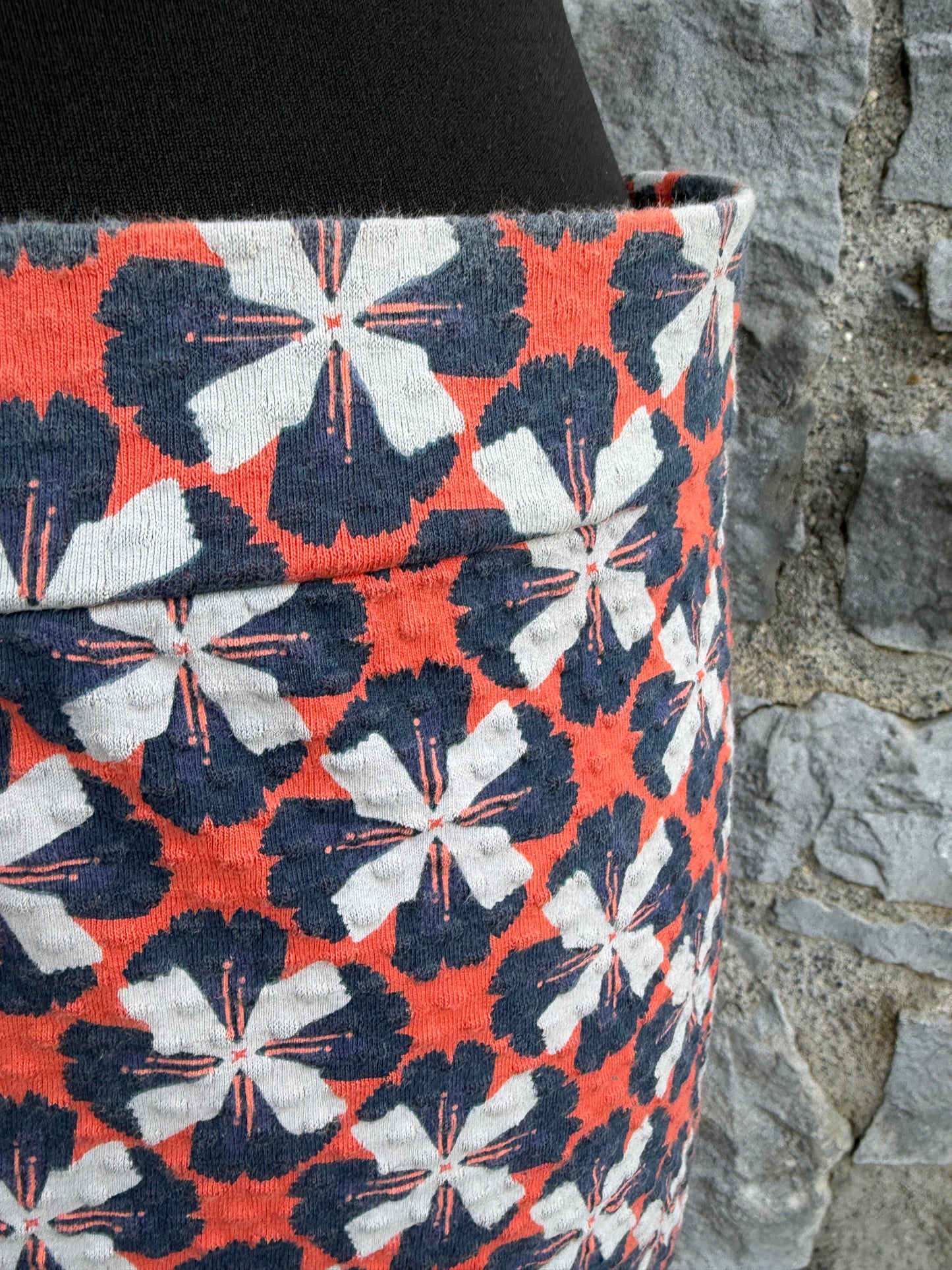 Orange&blue geometric floral skirt uk 10