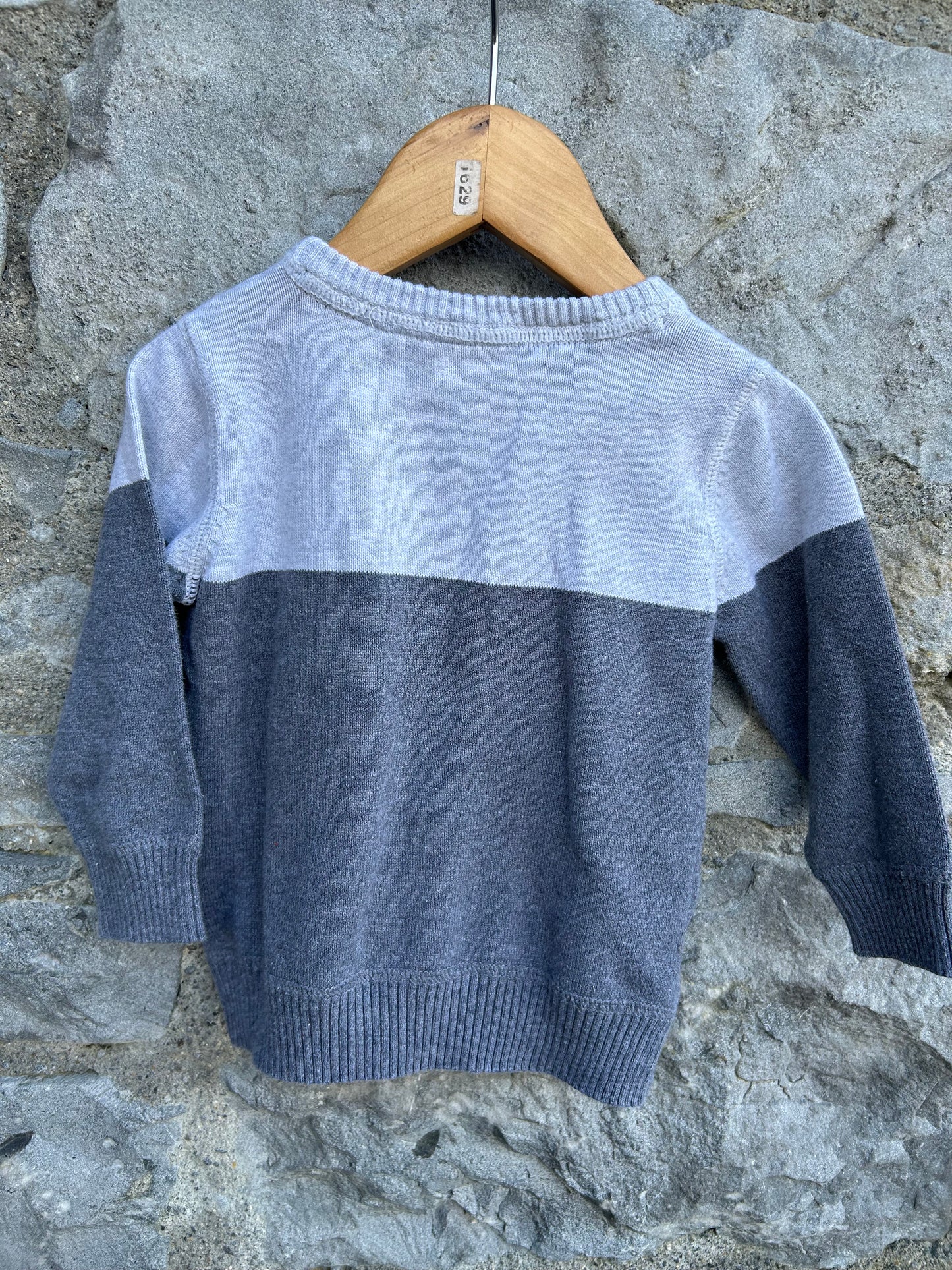 Light Blue&grey jumper 12-18m (80-86cm)