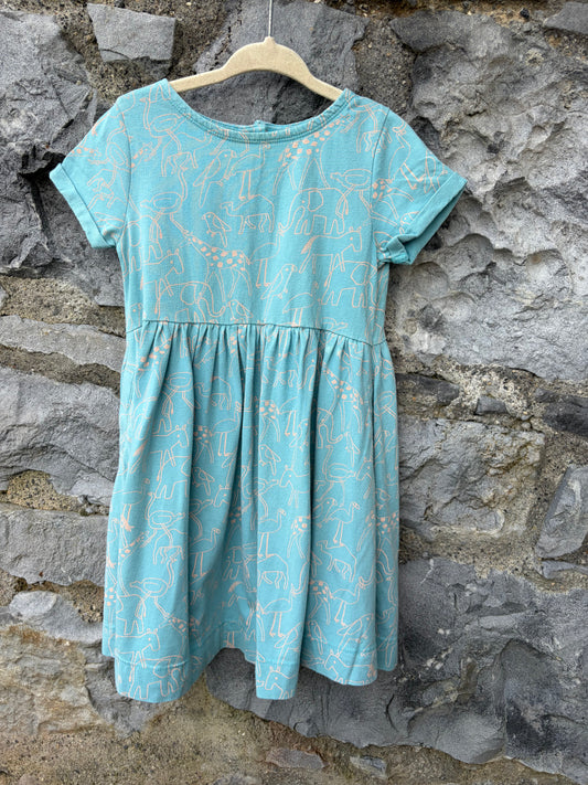 Wild animals blue dress  2-3y (92-98cm)