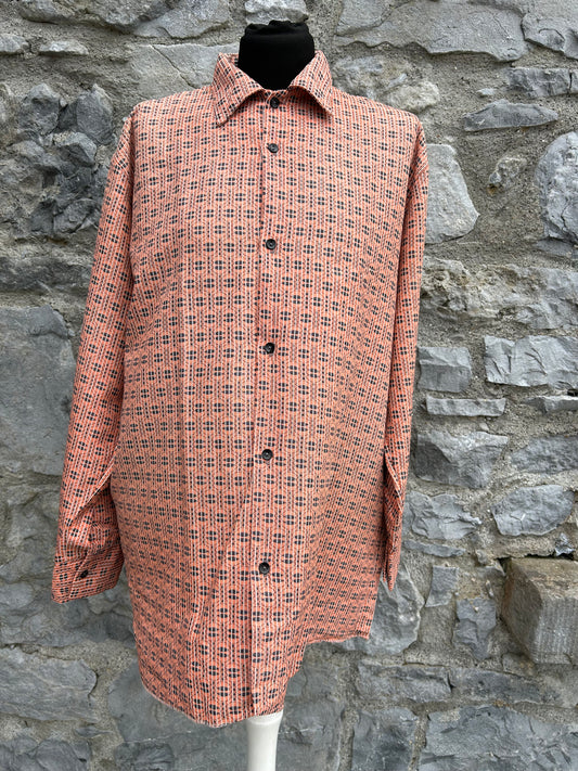 80s orange patterned shirt M/L