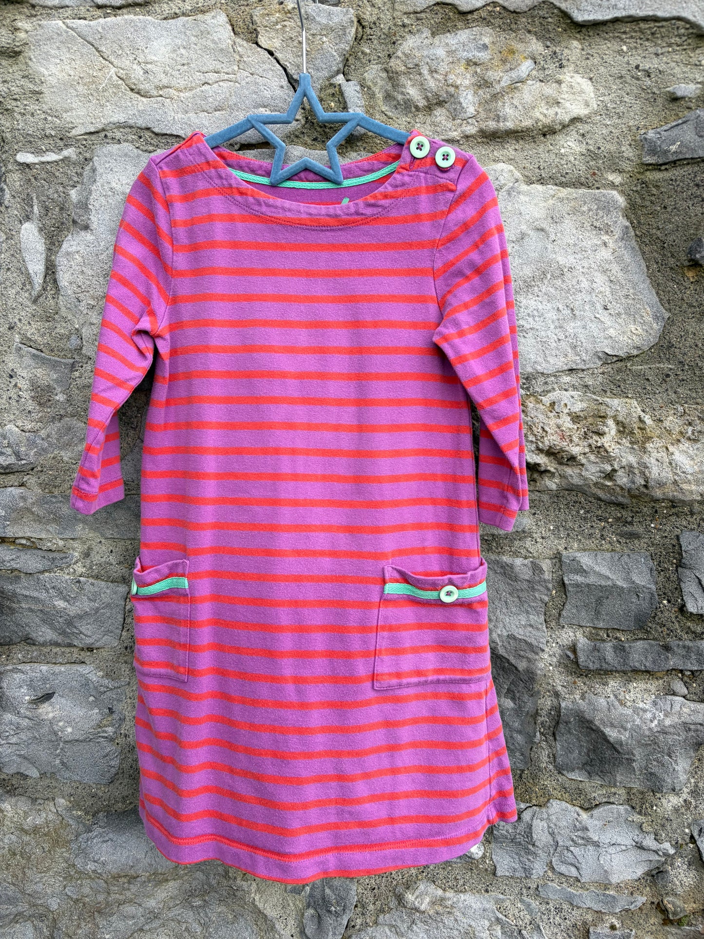 MB Purple stripy dress  5-6y (110-116cm)