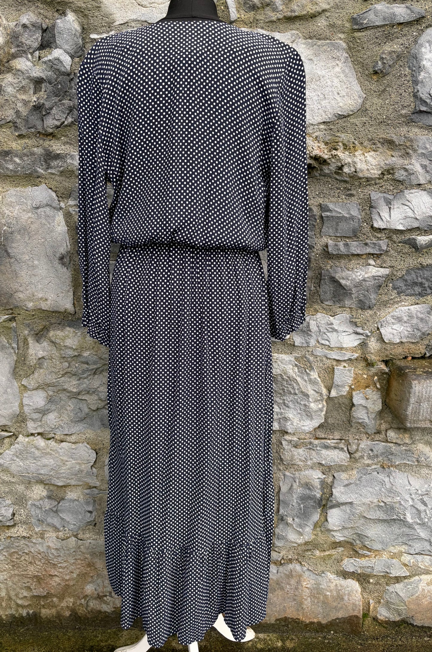 Polka dots navy dress uk 8-10