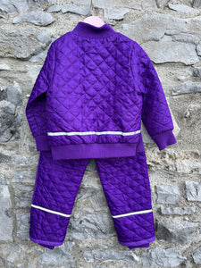 Thermal Purple quilted jacket&pants  4y (104cm)