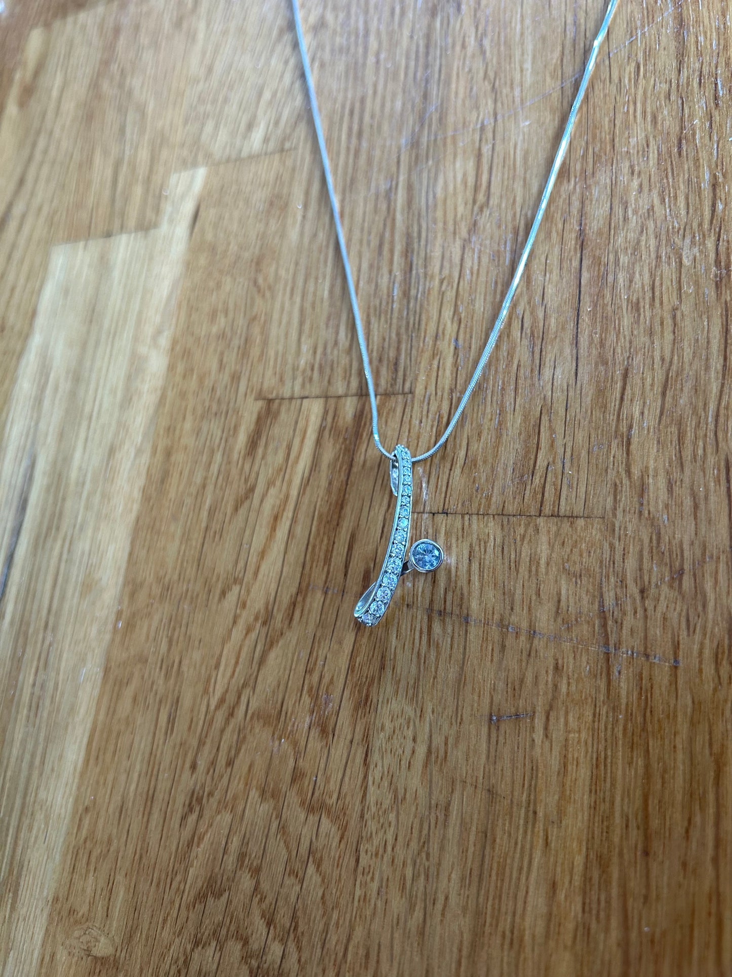 Silver&zircon necklace